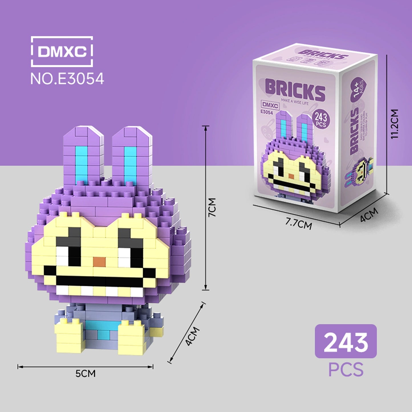 Purple Bunny Mini Brick Figure Set