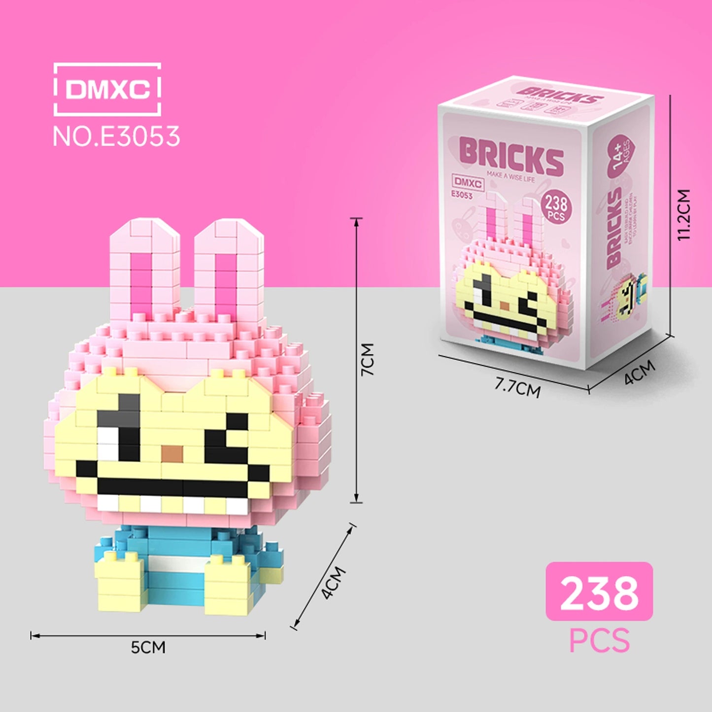 Pink Bunny Mini Brick Figure Set